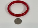 Carved Bakelite Bracelet In Red