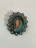 Russian (800 Silver) Hand Painted Brooch