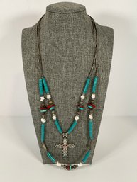 Sterling / Turquoise Double Necklace