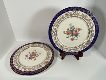 (3) Atlas China 22Kt Gold Plates - Blue - 10 1/2'