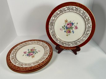(4) Atlas China 22Kt Gold Plates - Red/gold - 10 1/2'