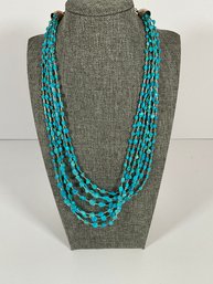 (Jay King) Sterling Turquoise Necklace Marked DTR -.925