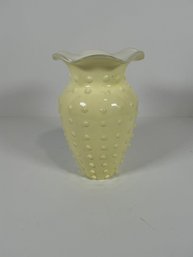 60's Yellow Hobnail Glass Vase