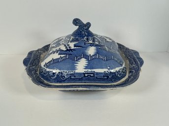 Vintage Blue Willow - Scotland Porcelain Covered Dish