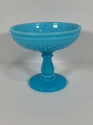 Opaline Blue Milk Glass Compote