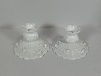 Milk Glass Candle Holders