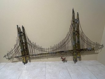 Curtis Jere Signed (1971) Brooklyn Bridge Wall Sculpture