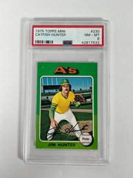 1975 Topps Mini Catfish Hunter (PSA MT 8)