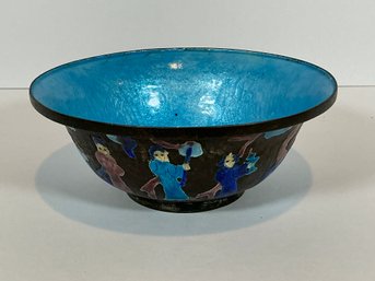 Chinese Enameled Metal Bowl -