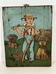 Farm Boy Painting On Wood - 11 X 15'