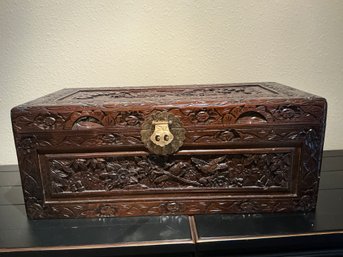 Carved Asian Camphore Chest - 27 X 13 X 11'