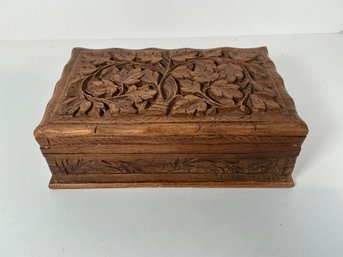 Early 20th C Hand Carved Kashmiri - Slide Lock Box