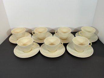 (7) Belleek Tea Cups & Saucers