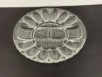 Vintage Le Smith Cut Glass Egg Plate