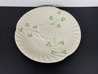 Belleek Porcelain 'Harp ' Shamrock Plate (2nd Mark)