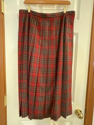 Womens Freedberg Tartan Pleated Skirt - (16)