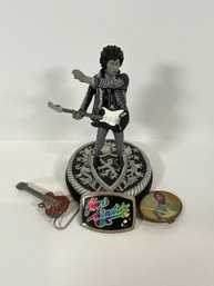 Jimmy Hendrix Guitar Hero Statue (No Box - Numbered) & Belt Buckles