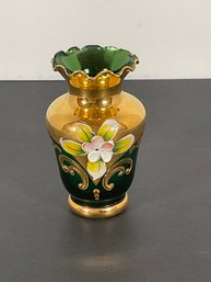 Italian Glass / Enamel Small Bud Vase