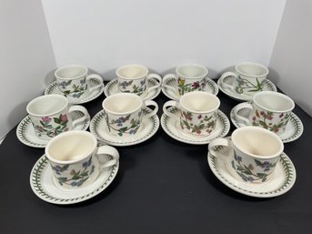 Portmeirion China 'Botanic Garden' Coffee Mugs & Saucers