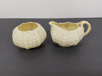 Belleek Porcelain Cream & Sugar (4th Mark)