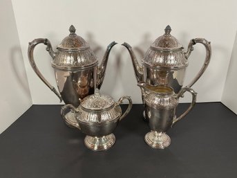 Wm Rogers Silver Coffee & Tea Set