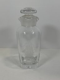 Orrefors Sweden Crystal Decanter W/ Etched Boat - (DM)