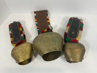 3- Vintage Swiss Cowbells - (DM)