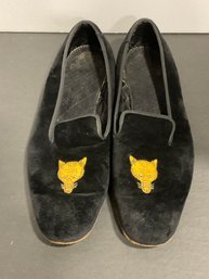 Peale & Co. Black Velvet Fox Slippers - (DM)