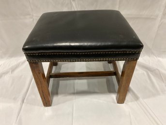 Chesterfield Style Leather Foot Stool - (DM)