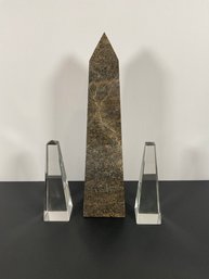 Trio Of Obelisks - Marble And Glass