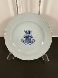 French Porcelain Plate Marked E Leveille Paris