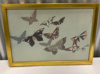 Antique Japanese - 'A Flight Of Butterflies' Print / Japan 1904