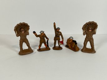 (5) WWII Era Composition Toy Soldiers