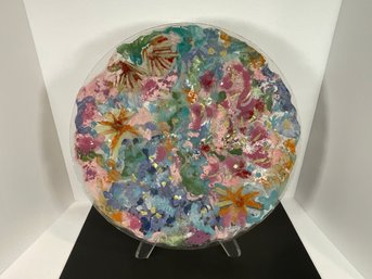 Impressive Art Glass Mixed Media Plate - (DM)