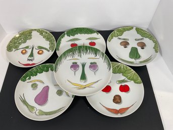 Palm Beach Porcelain Veggie Face Plates - (DM)