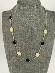 Sterling/Onyx/Stone Necklace - 18'