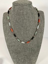 Sterling Jade Stone Necklace