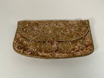 Vintage Gold Beaded Purse By Magid Japan