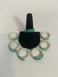 (7) Jadeite Rings Lot 1