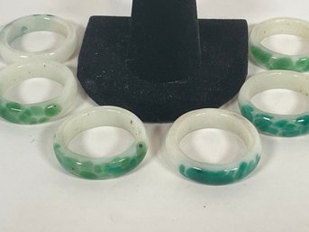 (7) Jadeite Rings Lot 2