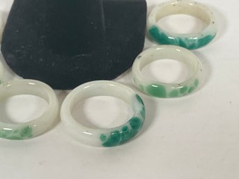 (7) Jadeite Rings Lot 3