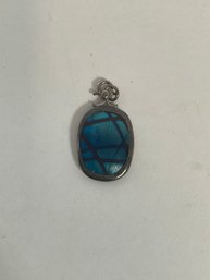S Myers Glass Sterling/Glass Pendant