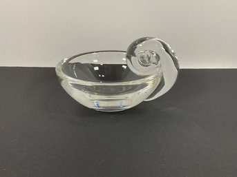 Steuben Glass Bowl/ Snail Handle - (DM)