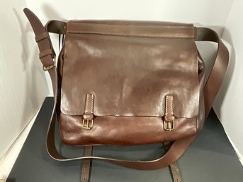 John Varvatos Leather Saddle Bag /New- (DM)