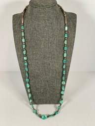 Sterling - Turquoise Necklace - 28'