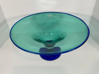 Lg Blenko Art Glass Centerpiece Bowl