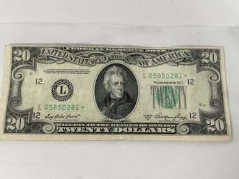 1950A $20 Star Note - Mis Cut/Off Center