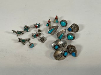 Sterling/Turquoise Earring Lot