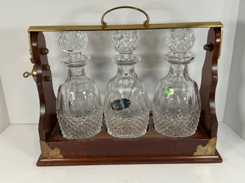 Vintage Liquor Caddy W/ Waterford Decanters