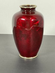 Sm Japanese Pigeon Blood Vase - Fish Design